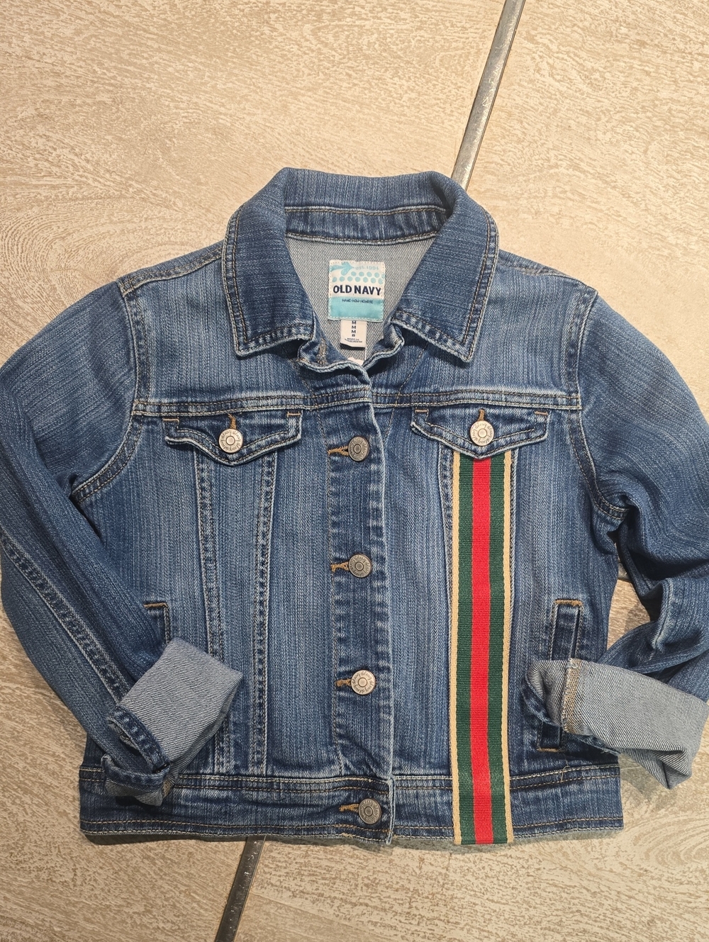 Upcycled Designer Insipered Jean Jacket - Picture 4 of 12